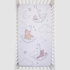Disney Baby Winnie The Pooh Photo Op Fitted Crib Sheet - Ivory/Tan/White