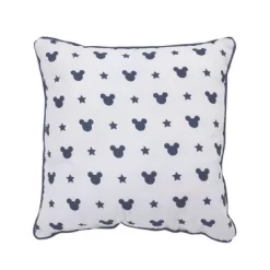 Disney Baby Mickey Mouse Hello World Appliqued Throw Pillow - Navy/Gray/White