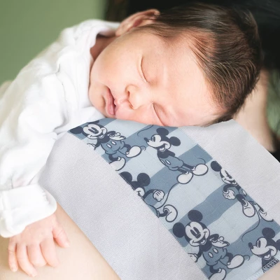 Disney Mickey Mouse 100% Cotton Muslin Burp Cloths - 2pk 5 Disney Mickey Mouse 100% Cotton Muslin Burp Cloths - 2pk - Image 3