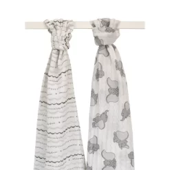 Disney Dumbo 100% Cotton Muslin Swaddles With Plush Rattle - 2pk 12 Disney Dumbo 100% Cotton Muslin Swaddles With Plush Rattle - 2pk -Disney GUEST 2855e3c7 bd1c 416e a595 d83c071d8164