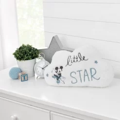 Disney Mickey Mouse Sherpa Embroidered Decorative Throw Pillow - Little Star Cloud Shaped -Disney GUEST 29774a98 16f4 4eba 8d43 c405cdd42659