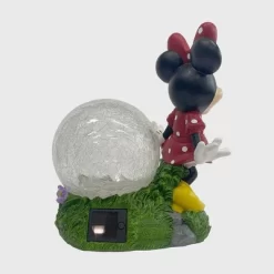 Disney 10.63" Fiberglass/Polyester Minnie Solar Garden Statue With Crackle Glass Ball -Disney GUEST 326acd5d 3575 4fdc 9547 6c8fcdd1ada5