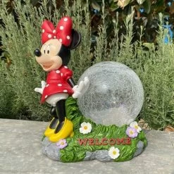 Disney 10.63" Fiberglass/Polyester Minnie Solar Garden Statue With Crackle Glass Ball -Disney GUEST 3ed3e2b2 f772 41fe a9b8 2b64daa811ed