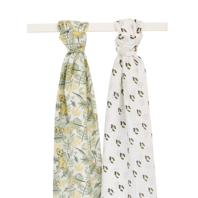 Disney Lion King Simba 100% Cotton Muslin Swaddles With Plush Rattle - 2pk 7 Disney Lion King Simba 100% Cotton Muslin Swaddles With Plush Rattle - 2pk - Image 5