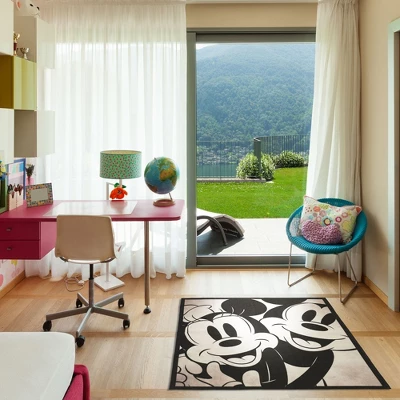 Disney Mickey Mouse Classic Black & White Rug (54"x54") 4 Disney Mickey Mouse Classic Black & White Rug (54"x54") - Image 2