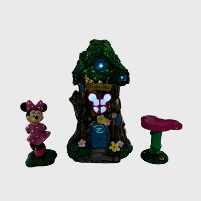 Disney Minnie Mouse Miniature Resin Garden Set With Solar Tree House 6 Disney Minnie Mouse Miniature Resin Garden Set With Solar Tree House - Image 4