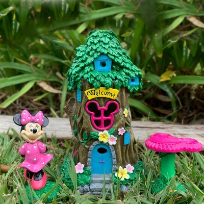 Disney Minnie Mouse Miniature Resin Garden Set With Solar Tree House 5 Disney Minnie Mouse Miniature Resin Garden Set With Solar Tree House - Image 3