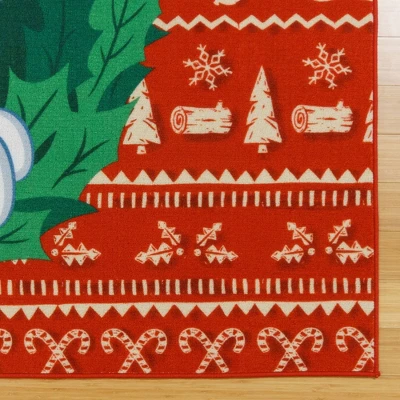 Disney Mickey Mouse Wreath 54"x78" Area Rug Red 4 Disney Mickey Mouse Wreath 54"x78" Area Rug Red - Image 2