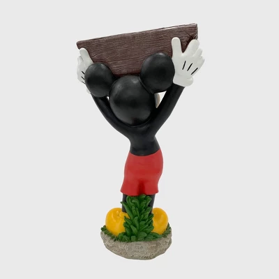 Disney 22.25" Mickey Mouse Solar Resin/Stone Statue With A Welcome Sign 4 Disney 22.25" Mickey Mouse Solar Resin/Stone Statue With A Welcome Sign - Image 2